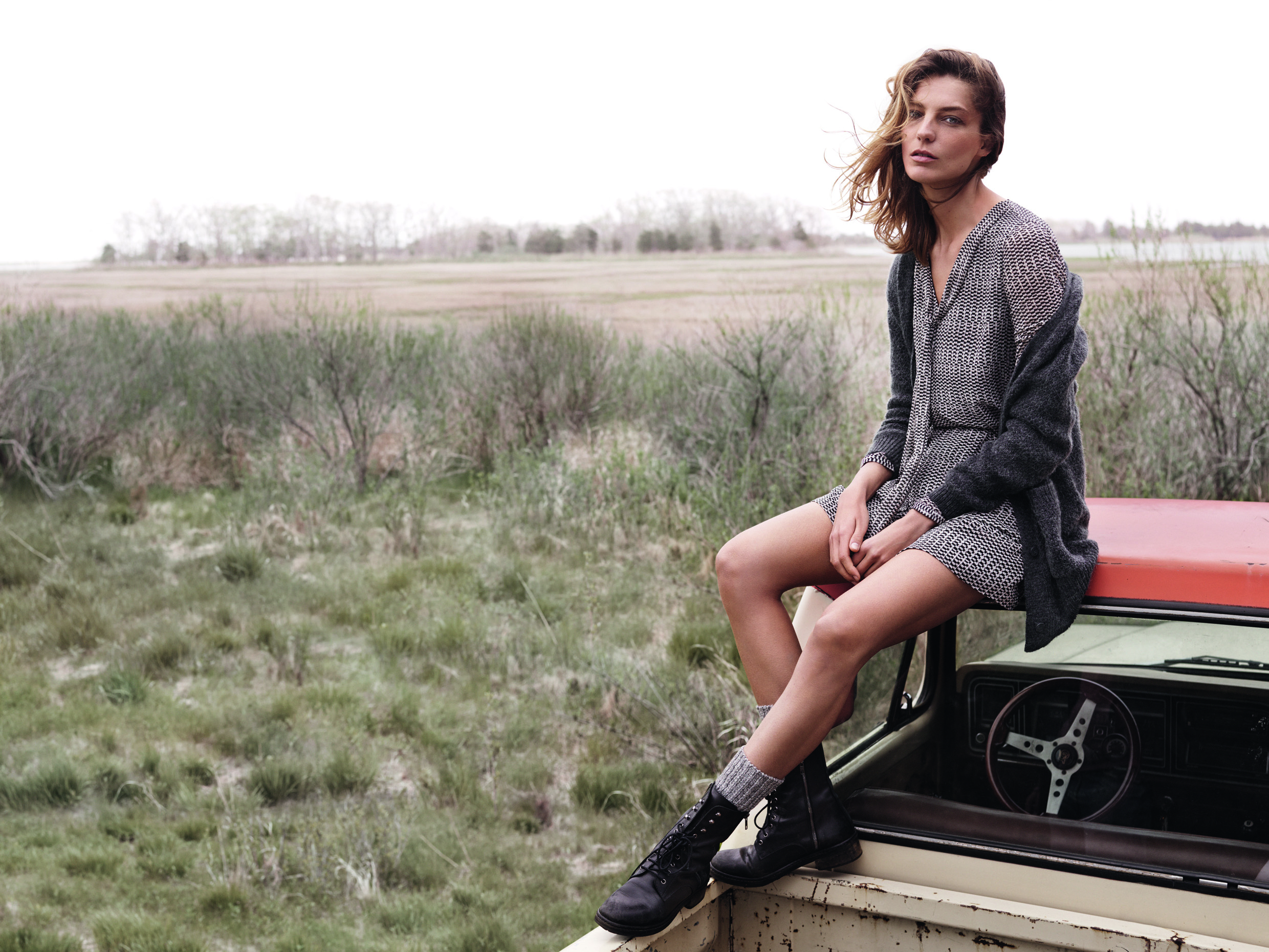 Daria Werbowy as the face of Mango AW14