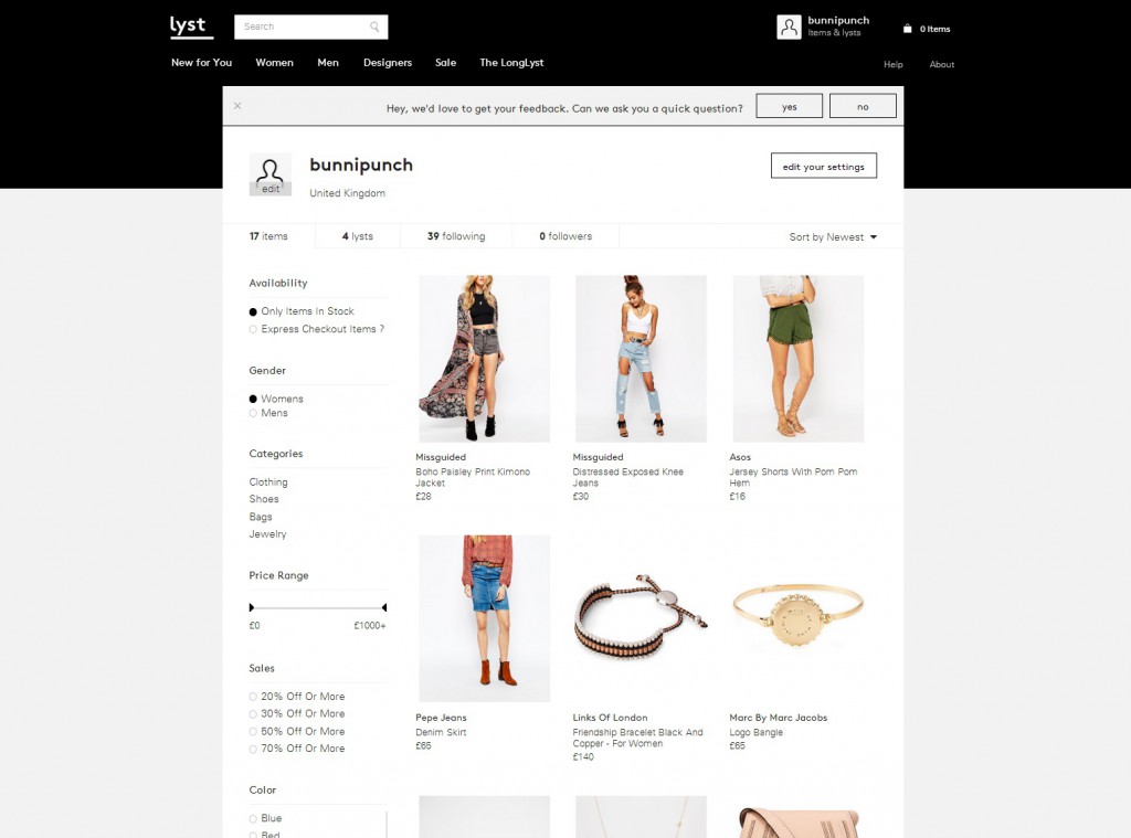 Lyst website